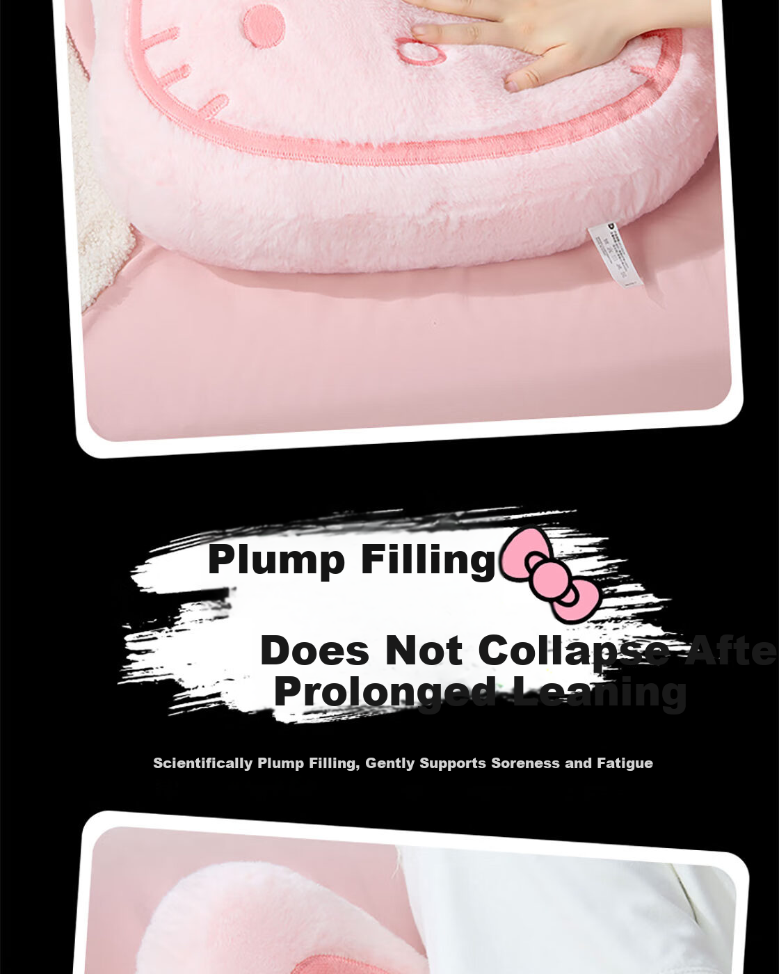MINISO Sanrio Family Series Hello Kitty No.18 Large Head Pillow Sofa Cushion Birthday Gift Pink 5