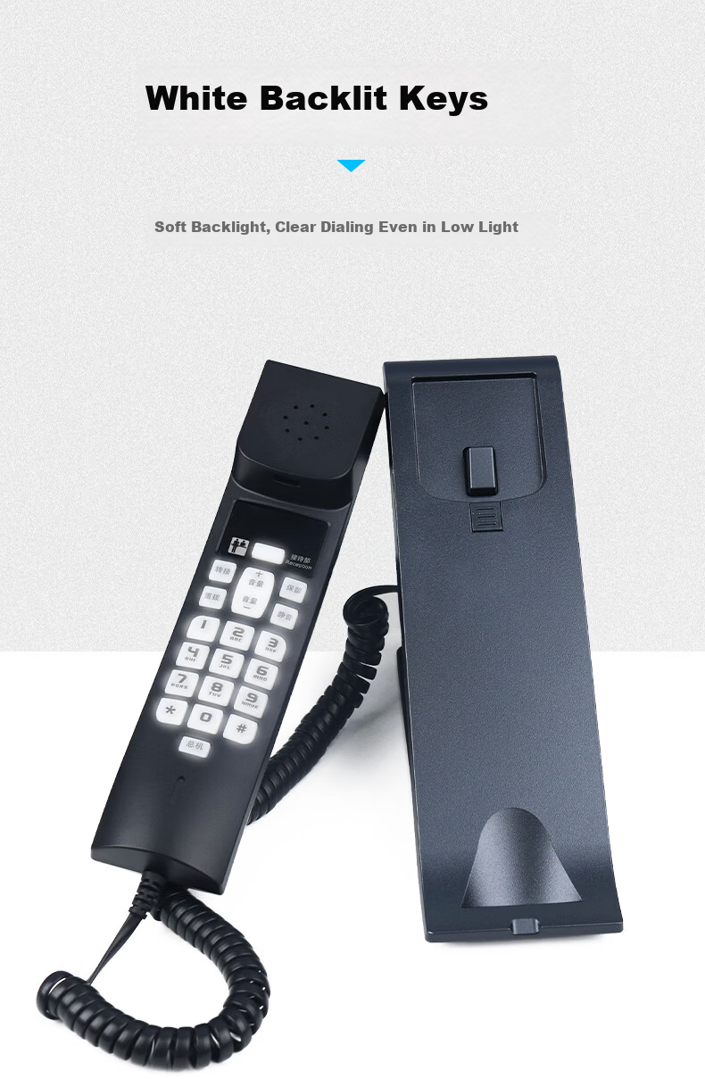 PHILIPS CORD2601 Hotel Room Telephone Business Office Desk Phone Vertical Wired Phone One-Touch Dial Reception Desk Phone Metal Gray 3