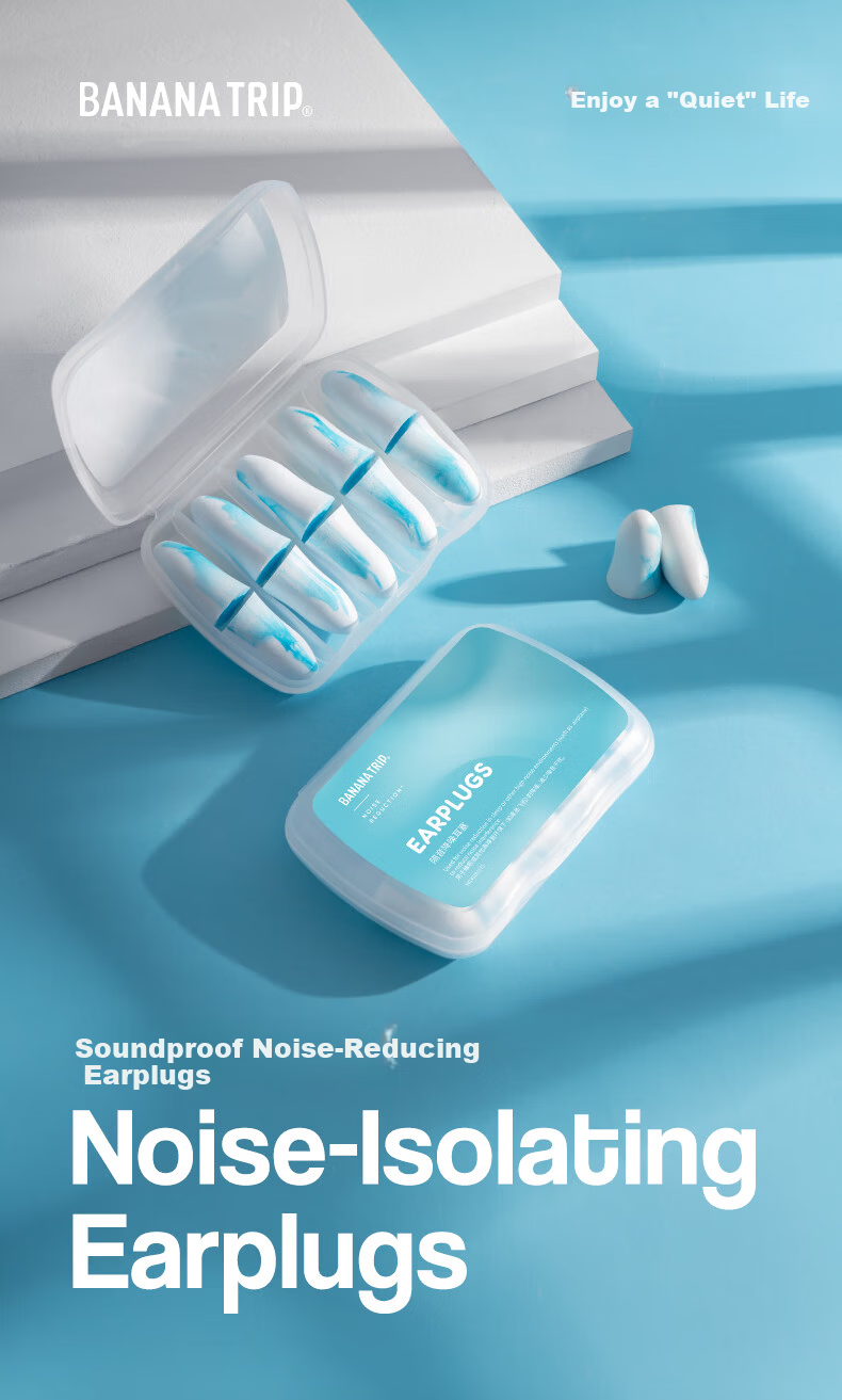 BANANA TRIP Noise Reduction Earplugs 5 Pairs for Sleep, Noise Blocking, Quiet Dorm, Work, and Study 3