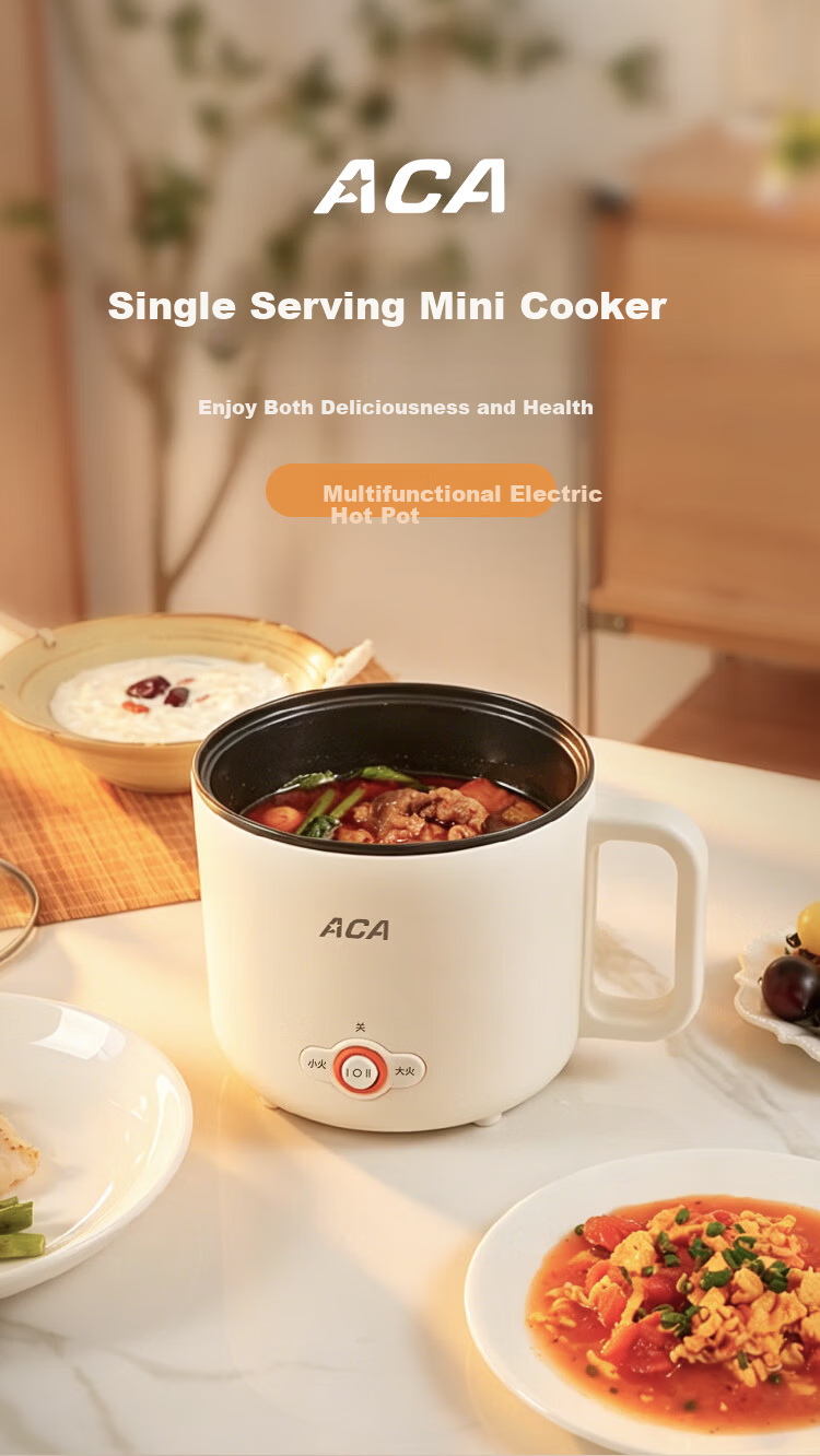 ACA Price Protection 618 Electric Cooking Pot Dormitory Small Electric Pot Electric Steamer Student Dormitory All-in-One Instant Noodle Mini Hot Pot Multifunctional Electric Heating Pot Z100 1
