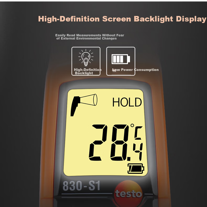 Testo Infrared Thermometer TESTO830S1 Industrial Temperature Gun Handheld Electronic Temperature Meter for Object Temperature Measurement 6
