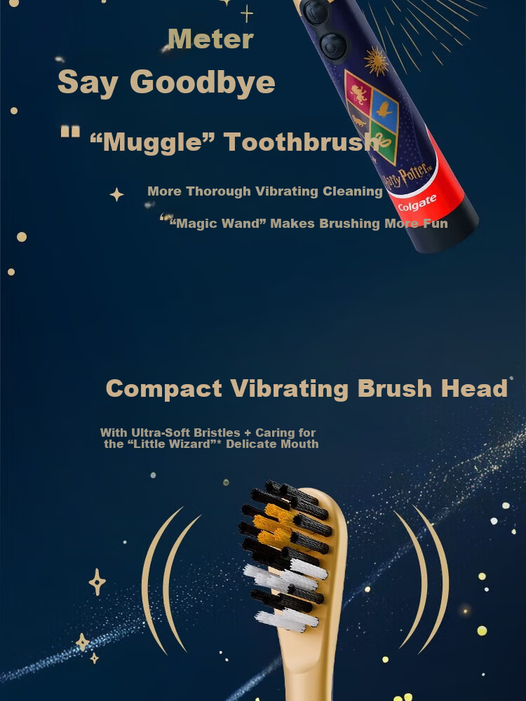 Colgate Harry Potter Ravenclaw Kids Electric Toothbrush for Ages 3-12 Birthday Gift Family Pack 520 Gift 4
