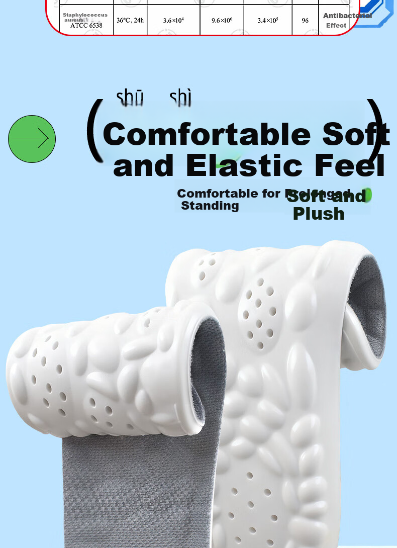 Huabaochi Sports Insoles Soft Elastic Anti-Bacterial Odor-Resistant Shock Absorption Men's Comfortable Thick Cushioned Breathable Sweat-Absorbing Durable 4