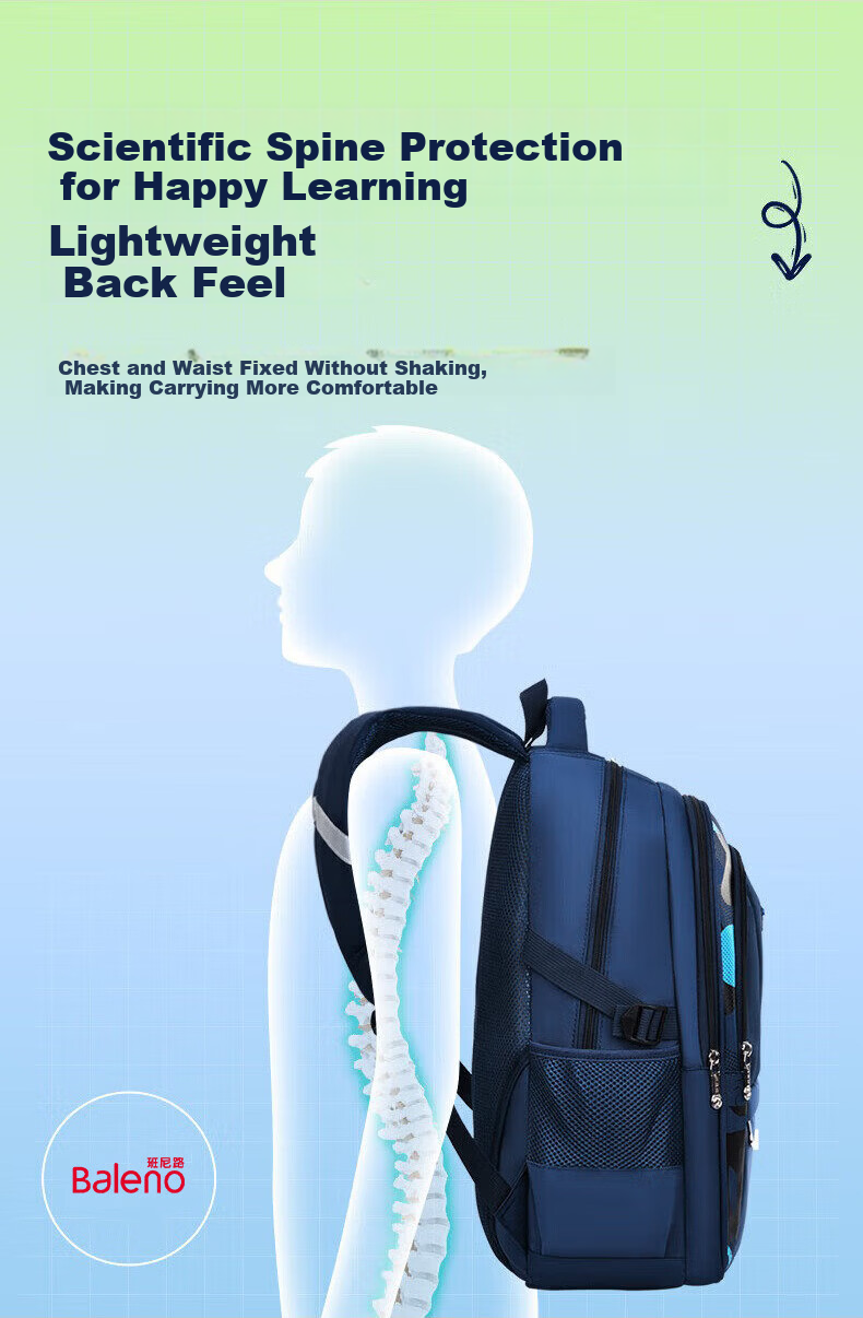 Baleno Primary School Backpack for Grades 1-3-6 Boys Large Capacity Pressure-Relief Ergonomic Lightweight Kids School Bag 2026 New Model 7