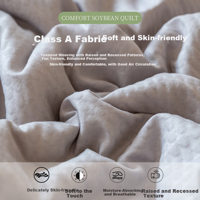 Yalu Class A Soy Fiber Quilt Air Conditioning Quilt Thin Comfort Breathable Quilt Core Gray 2x2.3m