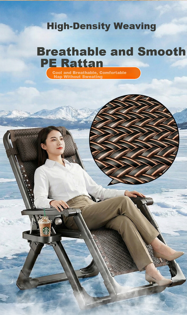 Hakkai Bird Bamboo Reclining Chair Office Nap Chair Foldable Elderly Rattan Woven Chair Balcony Home 520 Gift 5