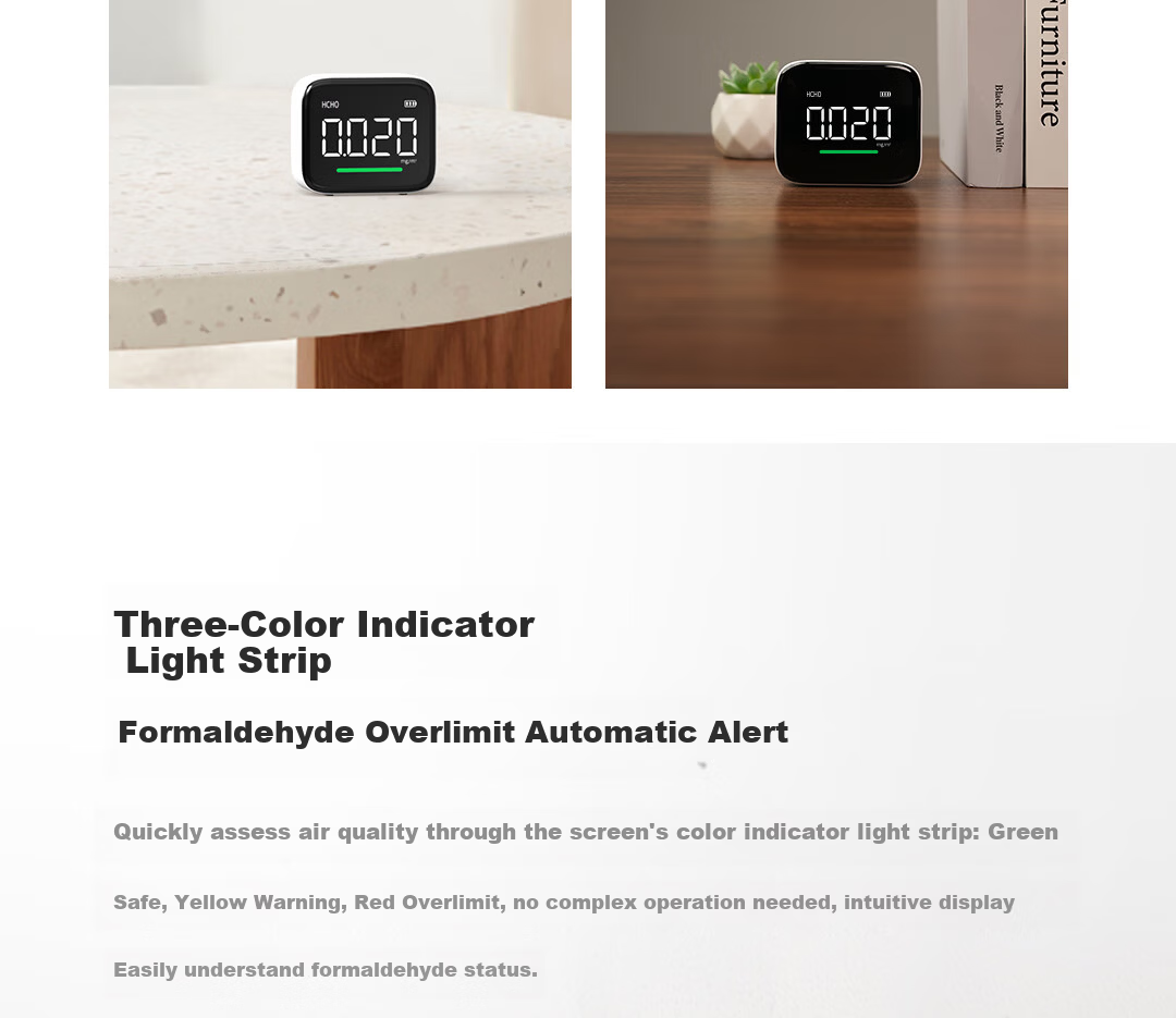 DUKA Formaldehyde Detector Home Formaldehyde Tester Air Quality Monitor Temperature Humidity Meter Clock Mijia Smart HF1 16
