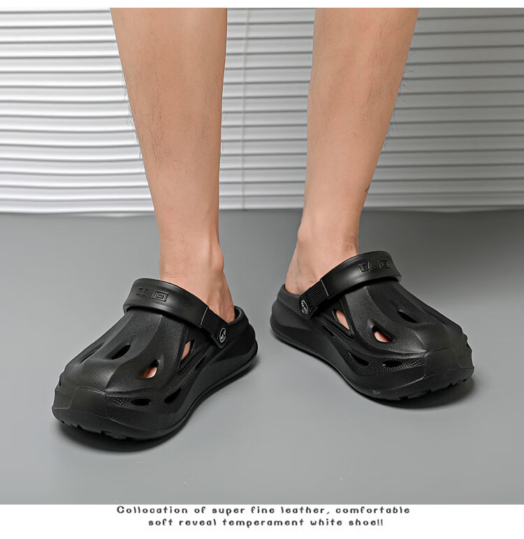 Warrior Men's Summer Breathable Sandals Closed-Toe Beach Slippers SDJ-0752 Gray-Green Size 42 5