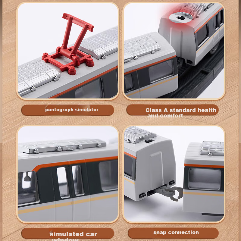 Yixuan Toys Guangzhou Metro Line 11 Alloy Electric Subway Train Toy Children's Train Track High-Speed Rail for Boys 7