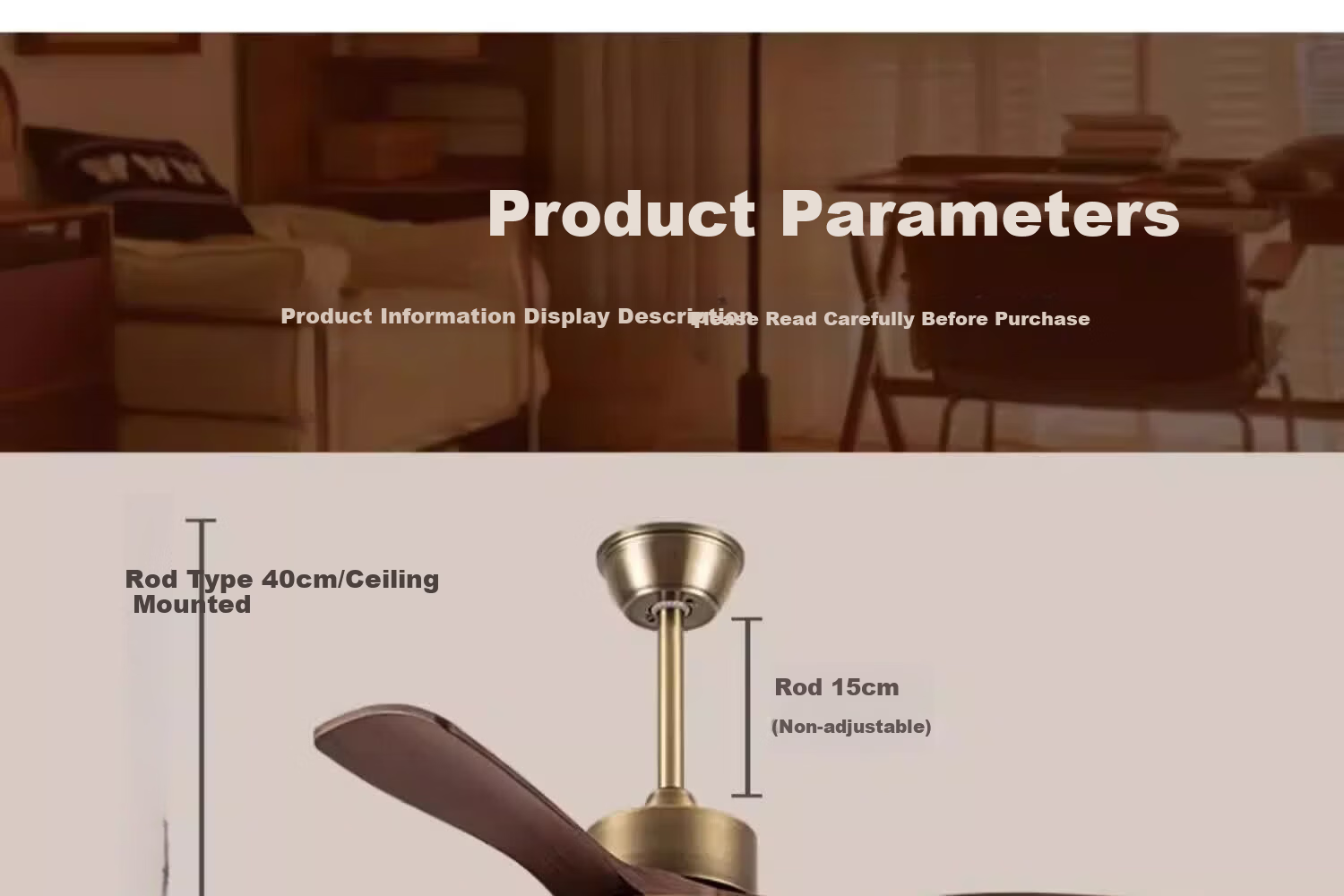 AUX Ceiling Fan Light Integrated Inverter High Wind Quiet Fan Lamp Living Room Ceiling Light 22