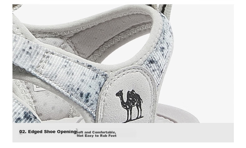 CAMEL Haibei Cute Hollow Outdoor Beach Sandals Men L16M162001 Silver Gray (Men's) Size 39 23