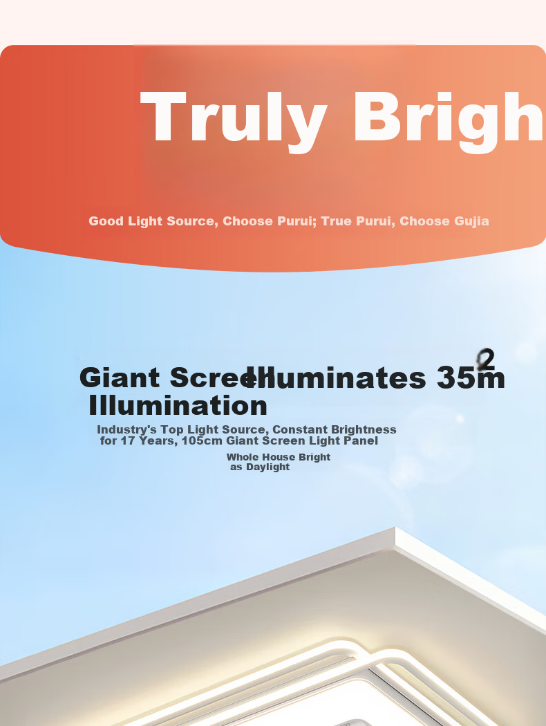 GUJIA LED Bladeless Ceiling Fan Light Integrated Eye-Care Lighting for Living Room and Bedroom 110cm [Installation Included] 4