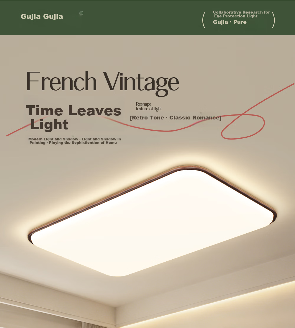Kuka LED Ultra-thin Ceiling Light Vintage Eye-care PR Lighting Walnut 90CM for Living Room Bedroom [Installation Included] 1