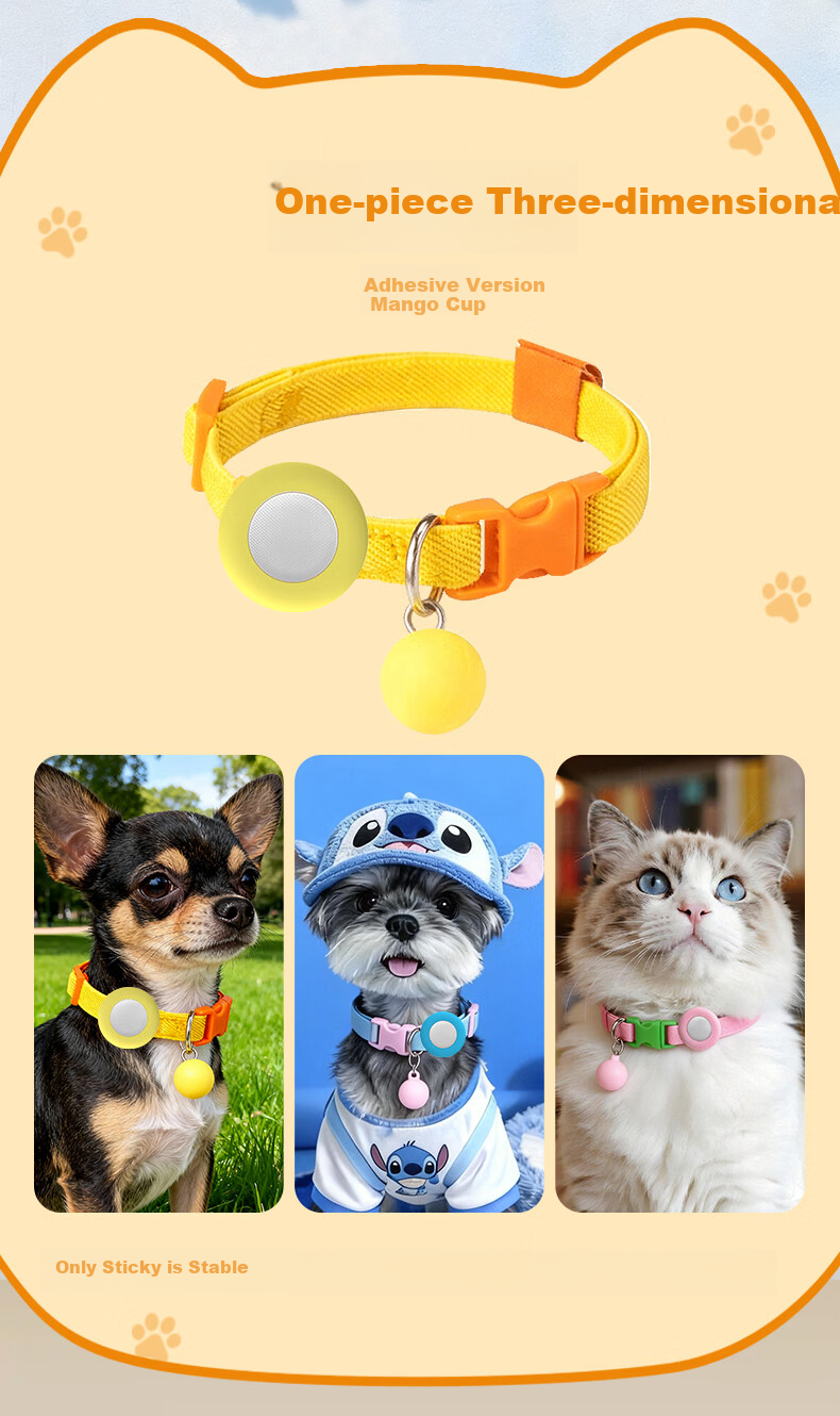 GDGO New Year Limited Edition Apple Anti-Lost Tracker Compatible with AirTag, Anti-Swapping, for Stray Cats and Dogs, Pet Anti-Choking Collar with MFi Certification, Purple 2
