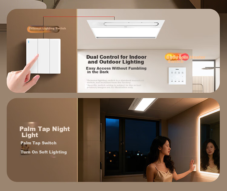 Haier 5-in-1 Bathroom Heater Fan Light Exhaust MH3W Integrated Ceiling Mounted Warm Air Ventilation Lamp 7