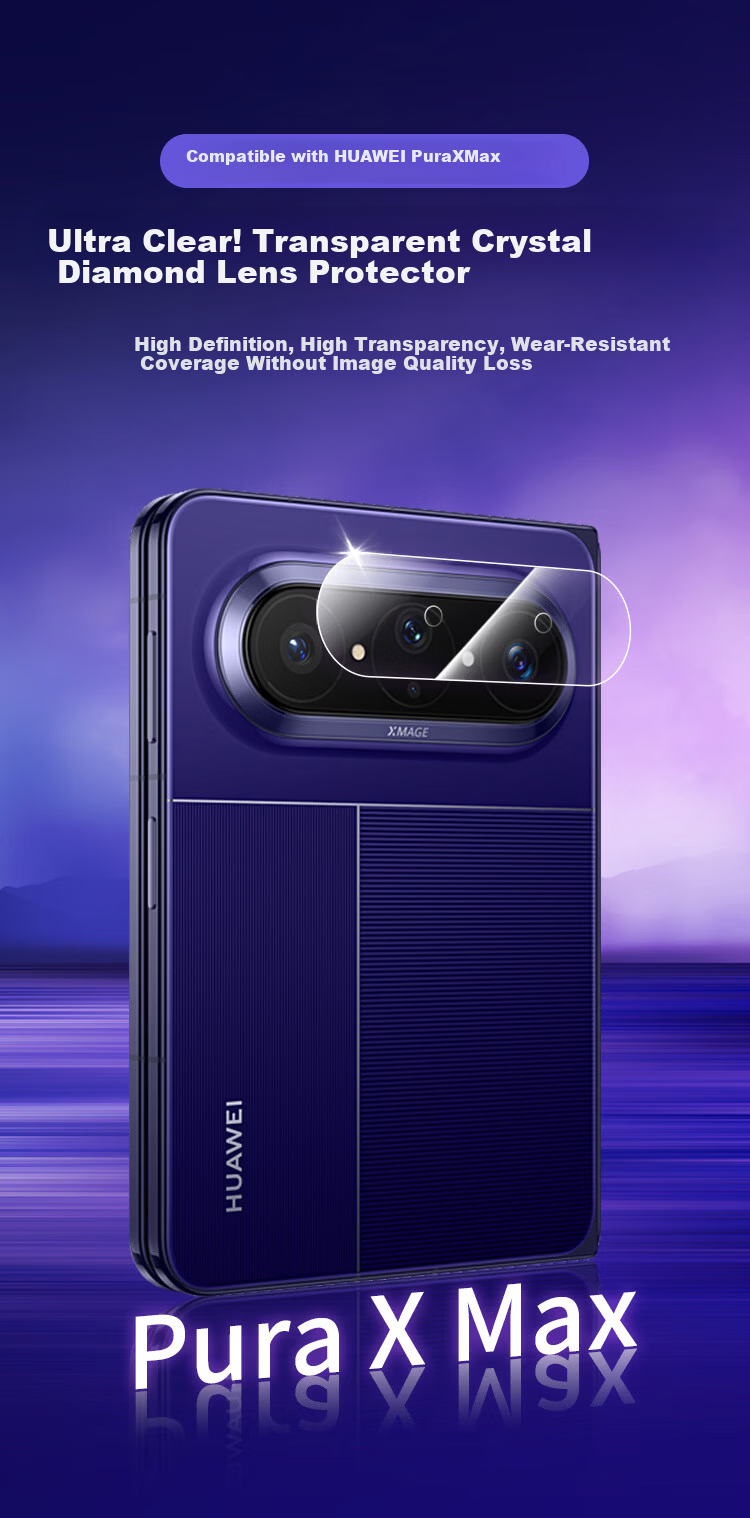 ESCASE [2-Pack] Huawei PuraXmax Lens Protector HD Scratch-Resistant Tempered Glass Camera Film Ultra-Thin Full Coverage 4