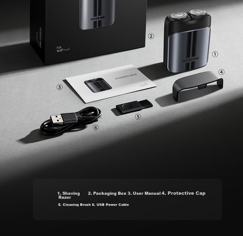 FLYCO Borui Series Electric Shaver Men's Portable Rotary Waterproof Quick Charge Digital Display P28 Gift for Husband Boyfriend Holiday Birthday New Year 14