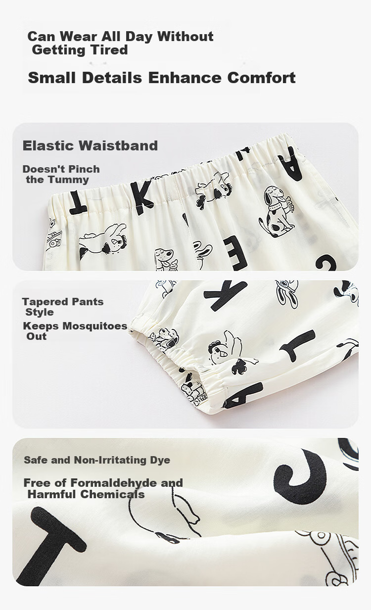Balabala Kids Pants Boys Girls Summer Mosquito Repellent Casual Trousers Toddler Outdoor Pants [Mall Same Style] 7