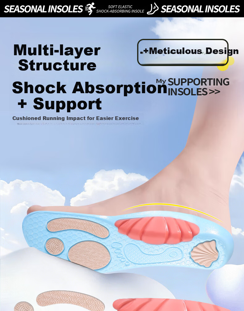 3AnGnI Shell TPU Arch Support Insoles Sports Shock Absorption Comfortable Resilient Antibacterial Men's and Women's Footwear Inserts 5
