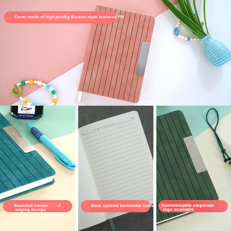HERO A5 Business Notebook Thickened Hard Cover Soft Leather Simple High-End Gift Meeting Portable Office Stationery Lined Tearable Diary Journal Binder