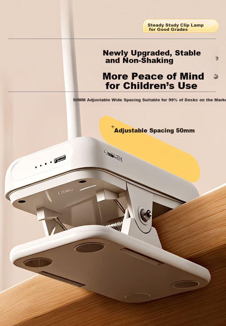 Datouren Grade A Rechargeable Desk Lamp Long Battery Life Clip Light Bedroom College Dormitory Study Eye Protection Lamp 6000mAh 18