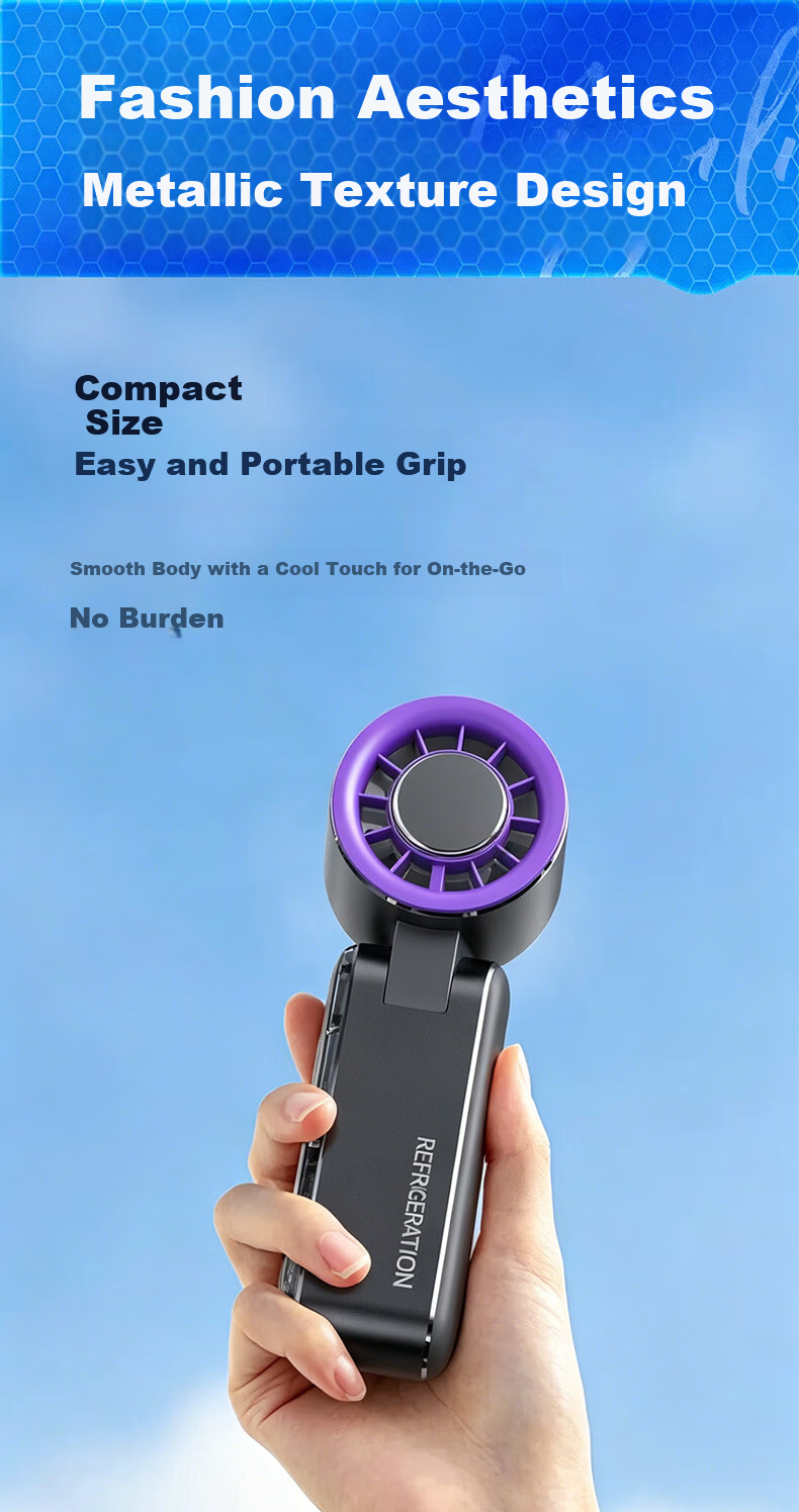 HANASS Handheld Portable Foldable Mini High-Speed Energy-Saving Fan Outdoor Dormitory Desktop Office Cooling Fan F358A Housewarming Birthday Gift for Men and Women 11