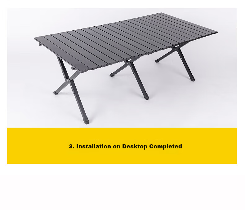Xiaomo Outdoor Folding Table, Picnic Barbecue Egg Roll Table Camping Table And Chairs, Portable Stalls Camping Balcony Leisure Table, Black 17