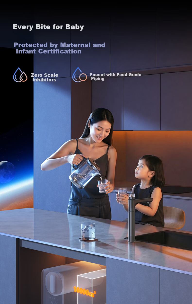 WISESKY Weiskar Black Building Blocks 3.0 Pure Mineral Dual Outlet Under-Sink Water Purifier RO Reverse Osmosis M5 Household Water Filter 10
