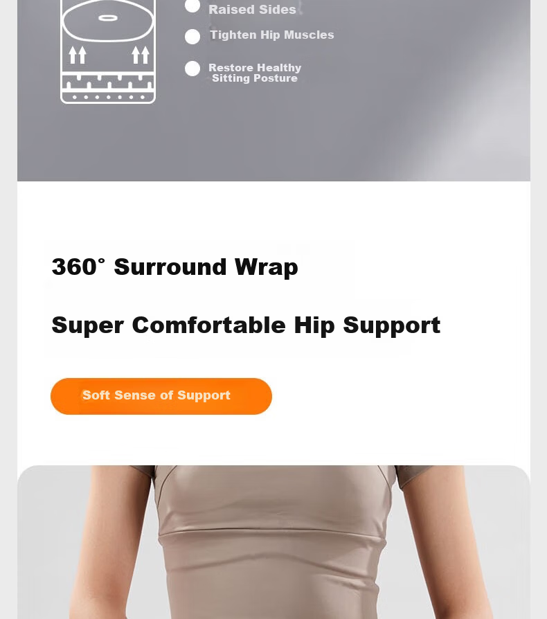 Meiwu Craftsman Seat Cushion Butt Pad Chair Cushion Long Sitting Office Chair Pad Student Stool Anti-Butt Pain Waist Support Cushion Hemorrhoid Gray 14