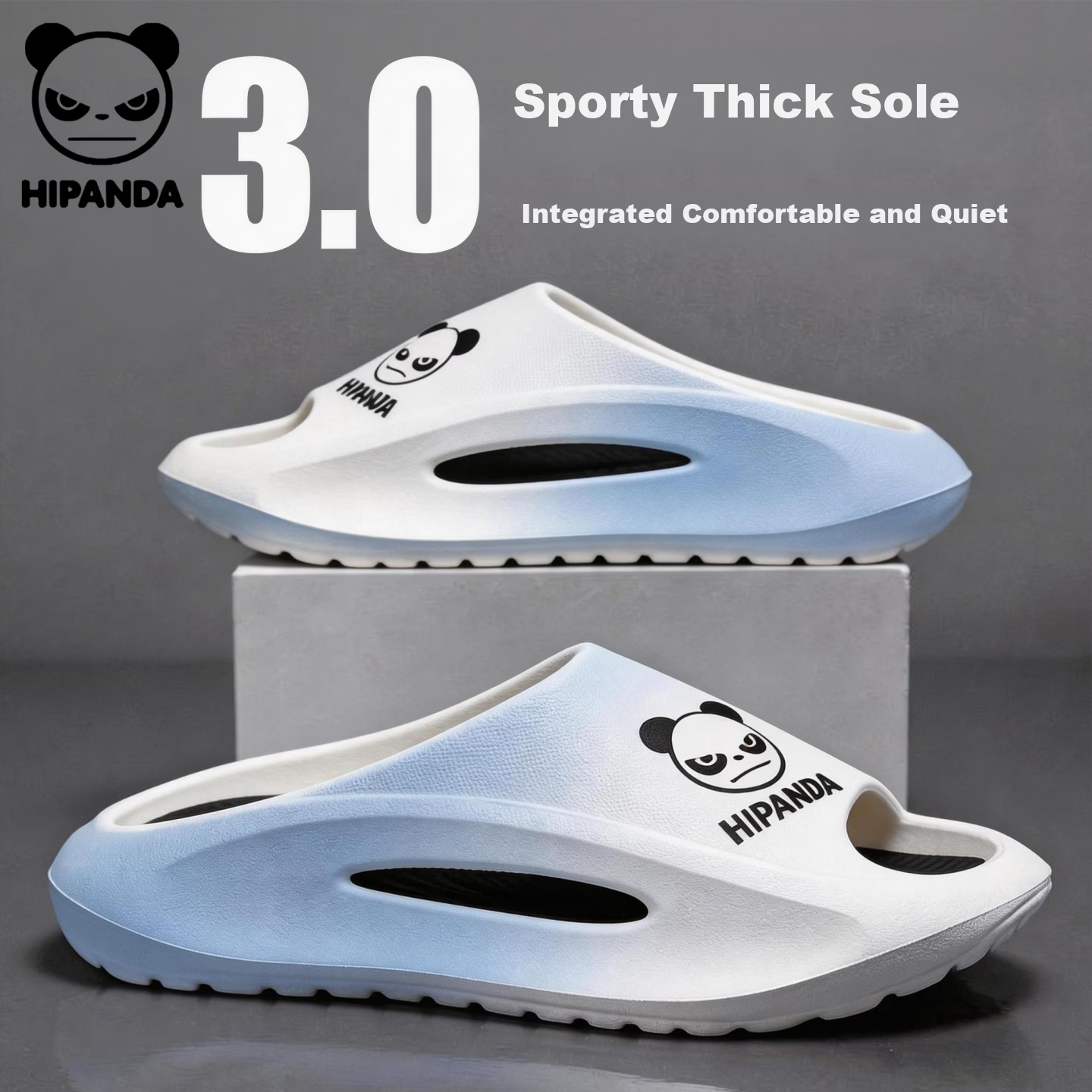 HIPANDA Men's EVA Outdoor Slippers Summer Sports Height Increasing Thick Sole Soft Non-Slip Women's Sandals