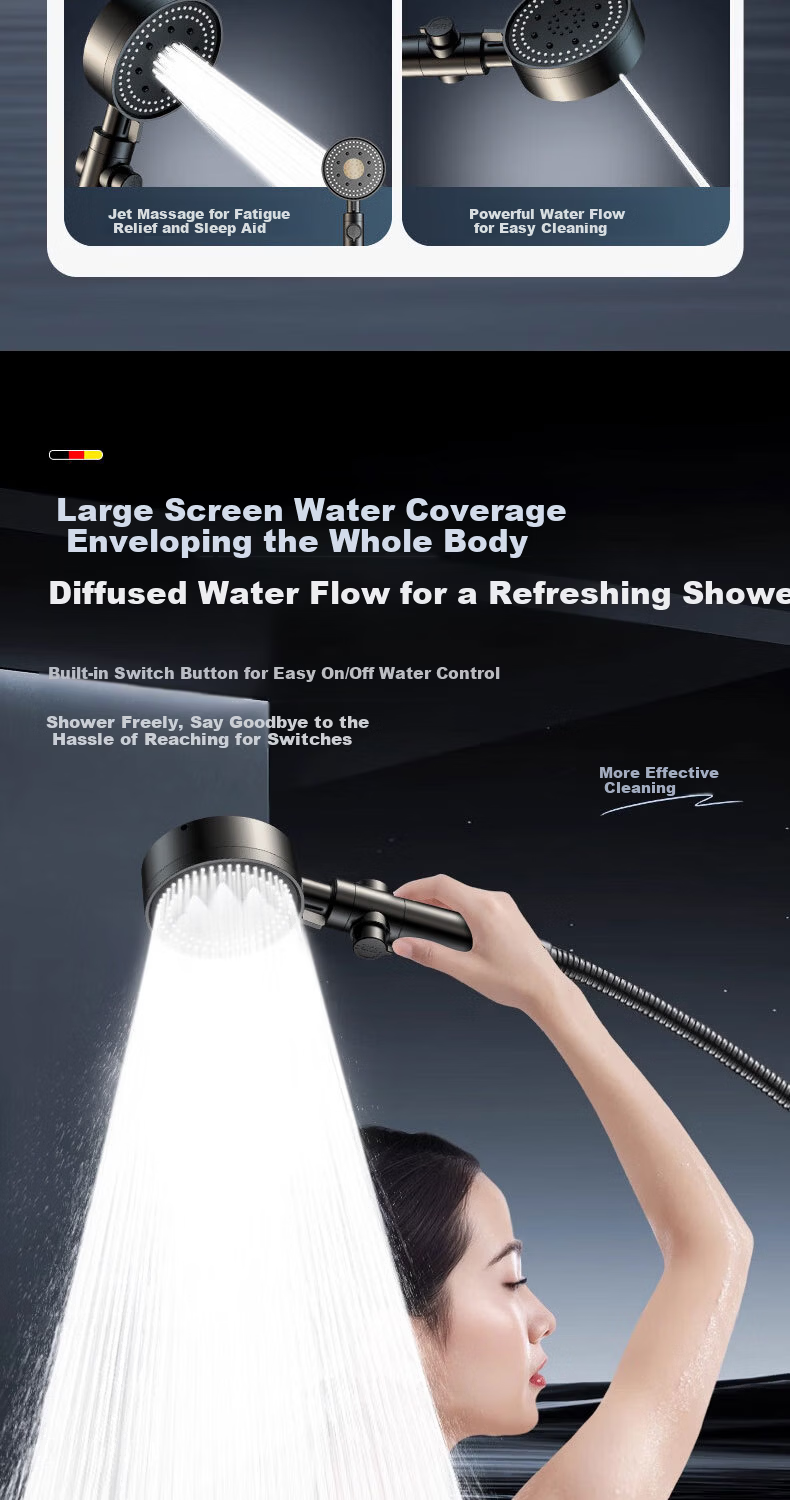 HOMK [Germany] High-Pressure Handheld Shower Head Bathroom Shower Sprayer for Home Use 7