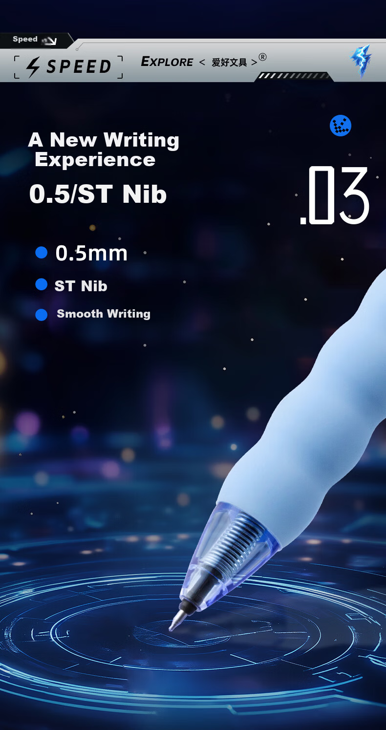 AIHAO Back-to-School Essential 0.5mm Black Ink Retractable Gel Pen Student Exam Pen ST Tip Purple Single GP4910 5