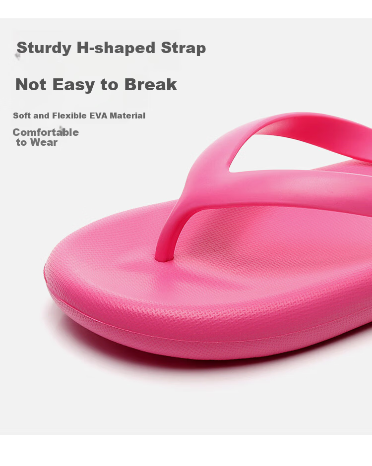 Paul Frank Women's Flip Flops Summer Outdoor Non-Slip Casual Beach EVA Sandals Light Pink Size 37-38 4