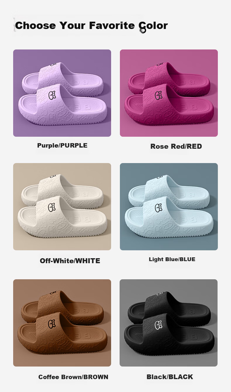 Gogaman Men's Home Shower Non-Slip Bathroom Indoor Outdoor Couple Thick Sole Silent Summer Slippers Women's Sandals 3