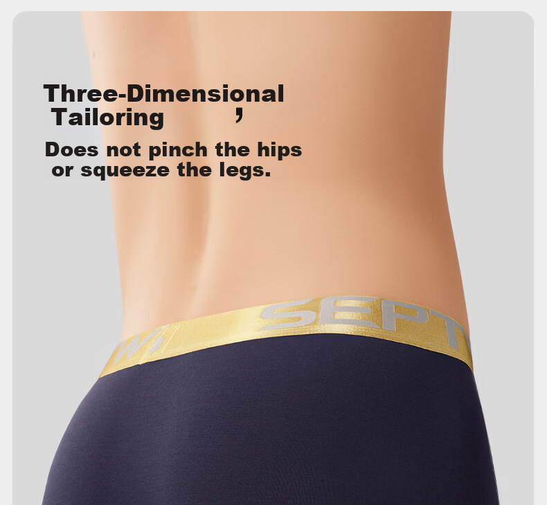 Seven Wolves Men's Underwear [Ice Silk Wide Elastic] Comfortable Men's Boxer Briefs Sports Shorts 4-Pack M 6