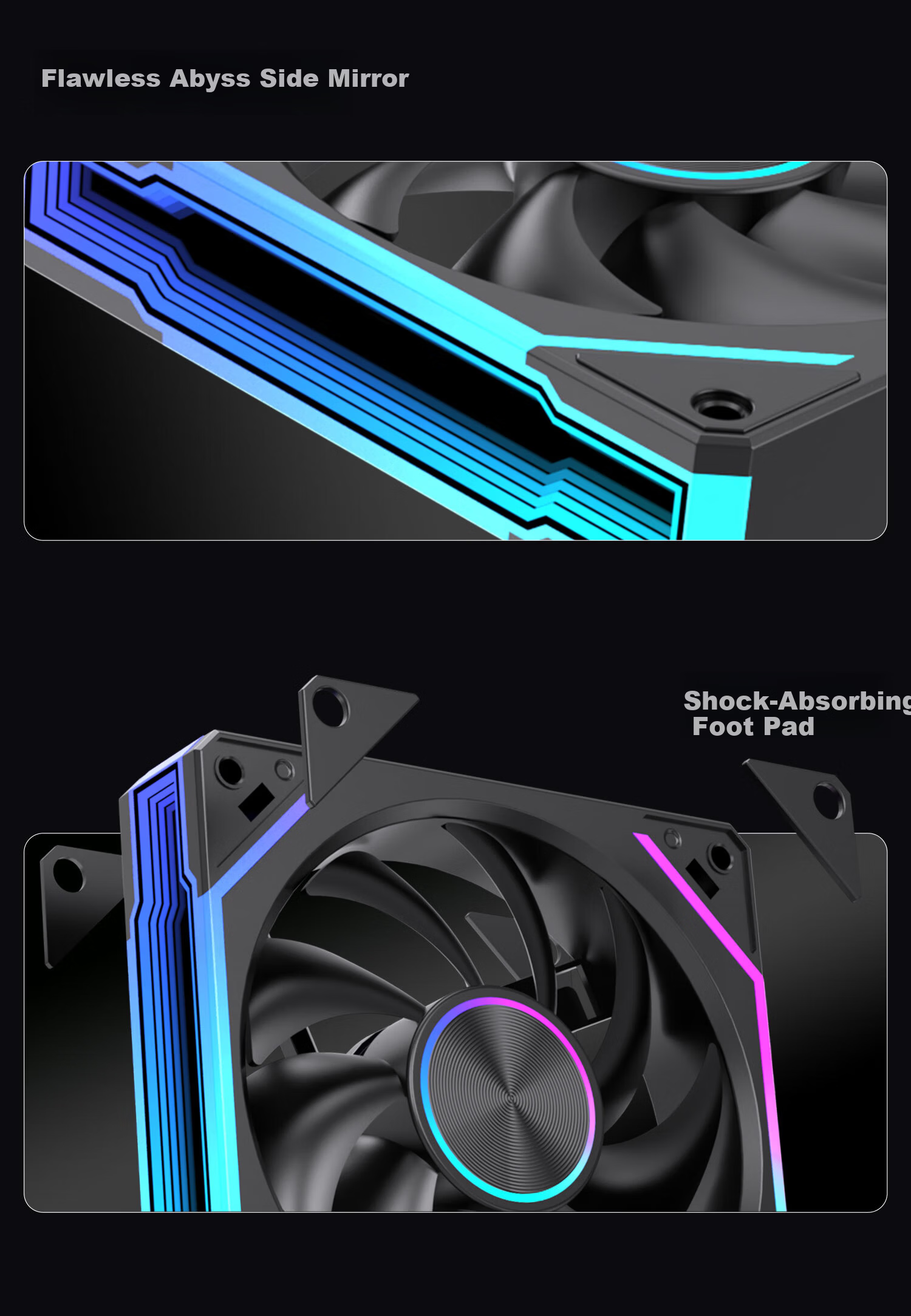 Rayleigh Prism 9 Ultra Desktop PC Case Cooler 12CM Black Fan True Blade Sync ARGB High Airflow CPU Water Cooling Smart Temperature Control PWM Silent 4