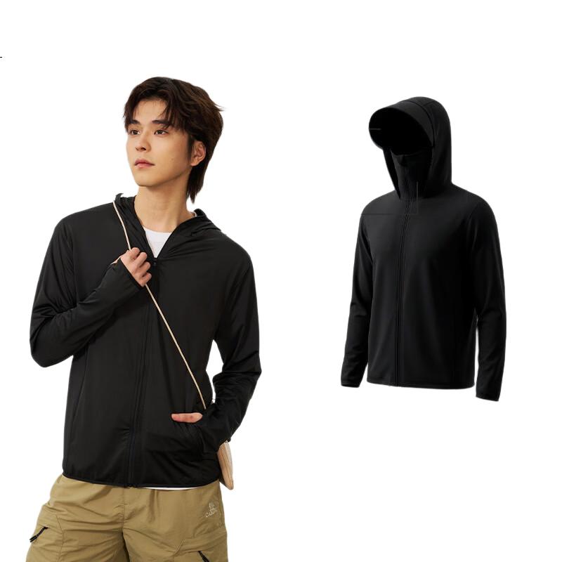 Langsha Men's Sunscreen Jacket Ice Silk Cooling Large Brim UV Protection Outdoor Lightweight Breathable Sun Protection Skin Jacket Fishing Shirt