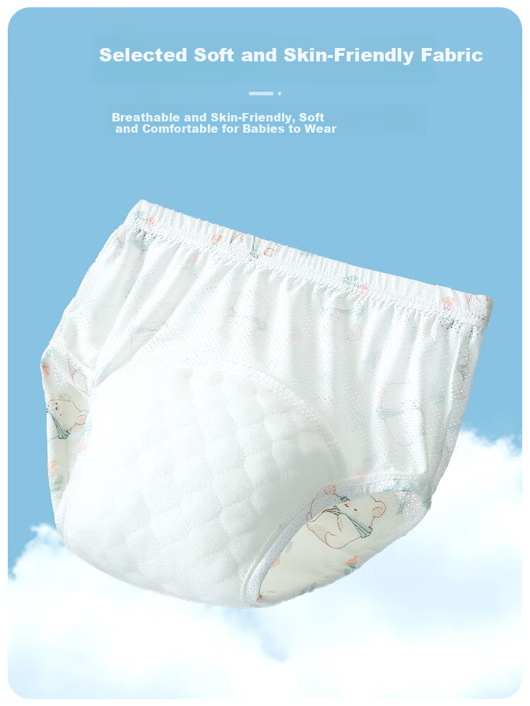 9i9 Baby Washable Diaper Pants Summer Toilet Training Mesh Breathable Infant Learning Pants Leakproof Underwear 2-Pack L 8