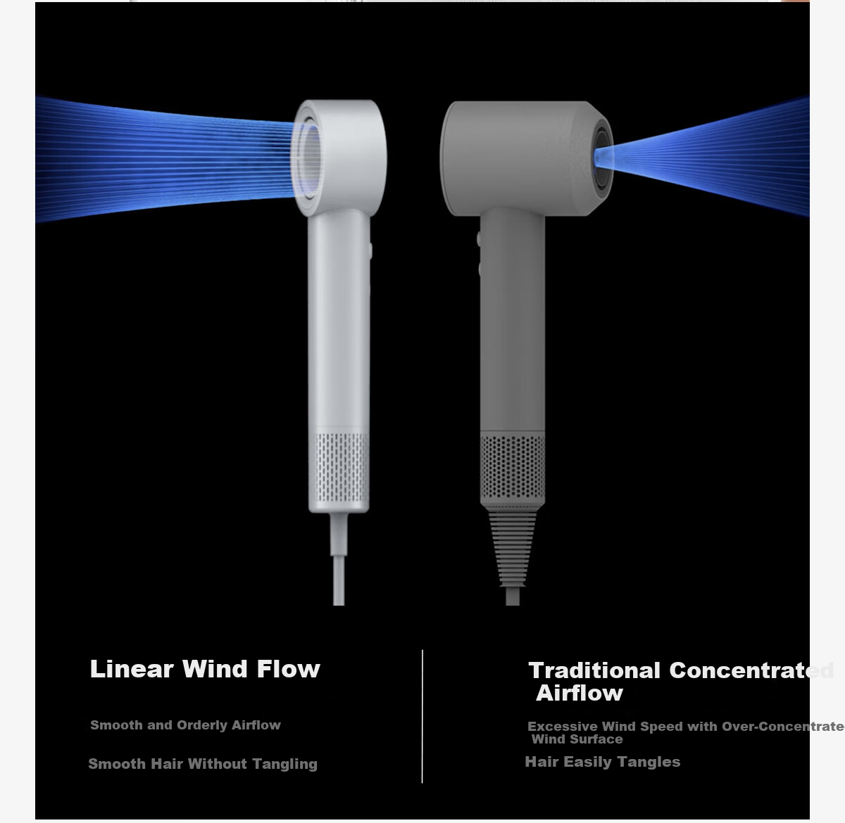 Feike High-Speed Hair Dryer Hollow Air Duct Home Use High Power Quick Dry Low Noise Negative Ion Hair Care Blow Dryer Holiday Gift for Girlfriend H5 Star Ring White Price Guarantee 618 7