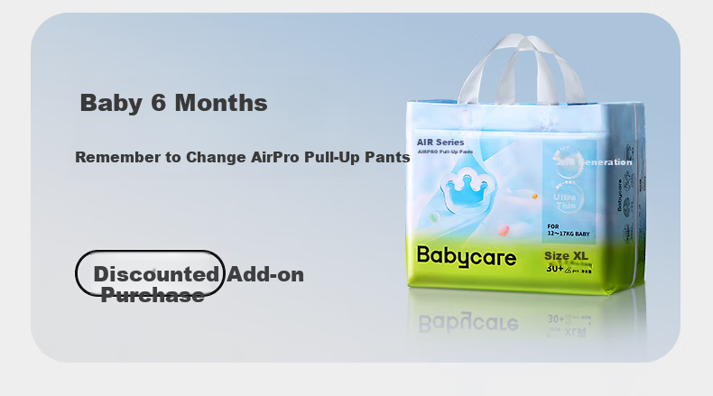 Babycare Airpro Diapers, Mini Pack, M Size, 28 Pieces (6-11kg), Baby Diaper, Summer Ultra-Thin And Breathable 25