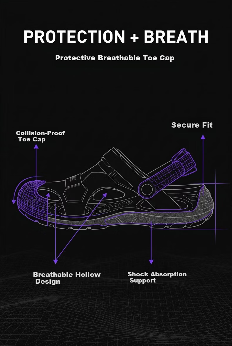 HIPANDA Men's Non-Slip EVA Hole Shoes Thick Sole Height Increasing Breathable Comfortable Open Toe Beach Driving Sandals 6