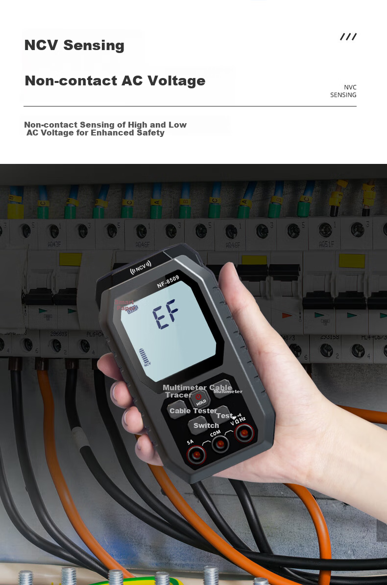 Smart Mouse NF-8509 Cable Tracker Multimeter 2-in-1 Network Line Tester High-Precision Digital Display Intelligent Anti-Burn Universal Meter 11