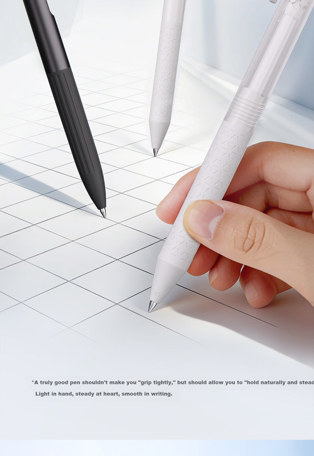 Kayou Zero Series Gel Pen Neutral Pen Endorsed by Zhou Bichang Retractable 0.5mm Black Ink High-Value Exam Pen Solid White 01&02 Model - 2 Pack 11