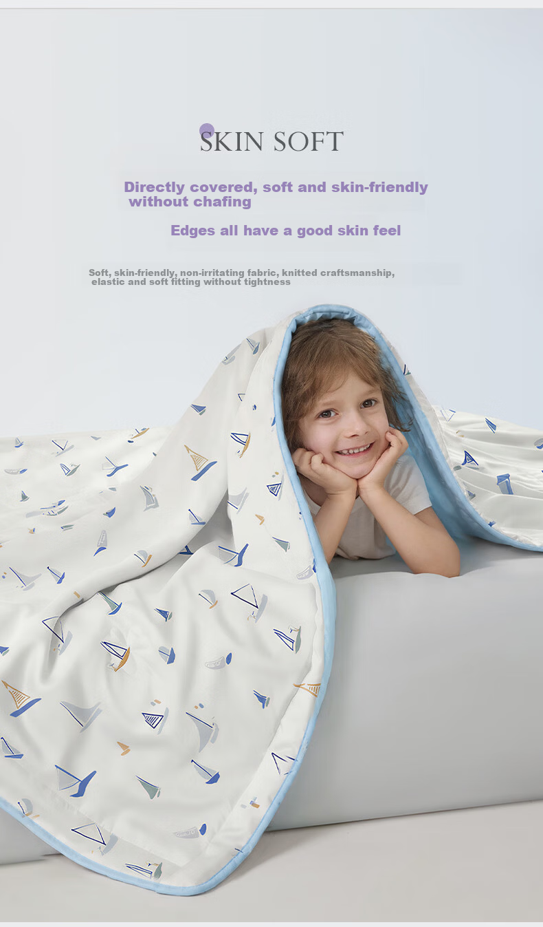 Luolaikids Class A Cooling Ice Silk Quilt Kindergarten Children's Quilt Air Conditioning Quilt Summer Quilt Baby 120*150cm 4