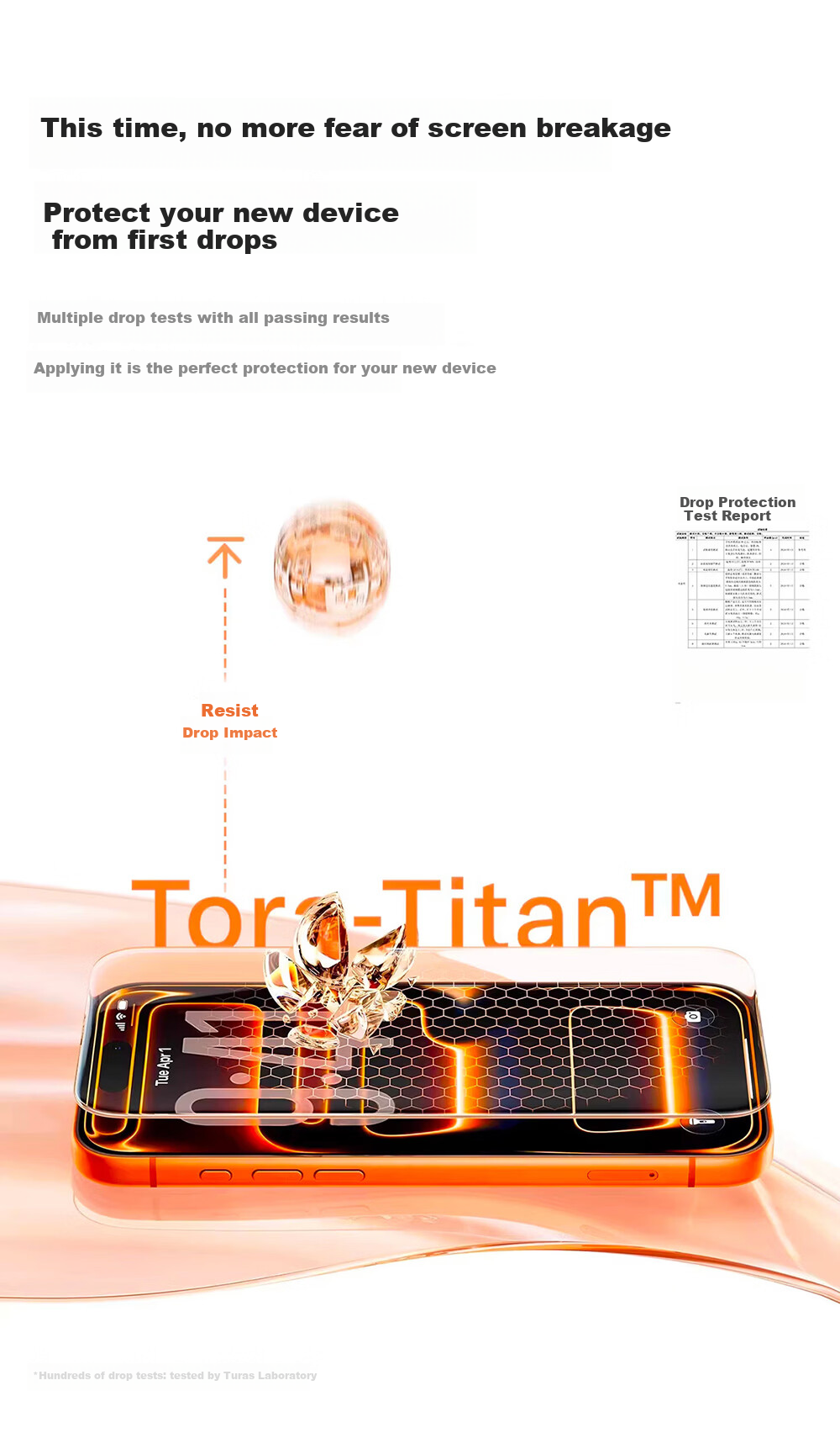 Torras Titan Crystal Diamond Screen Protector [AR Anti-Reflection] for iPhone 16 Pro Max Tempered Glass Film, High-Definition Full Coverage Anti-Fingerprint Phone Screen Protector for Apple 16 Pro Max 9