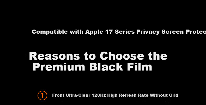 DIVI Privacy Screen Protector 25° Anti-Peeping 2-Pack for iPhone 17 Pro Max Tempered Glass Film, Anti-Fingerprint, Drop-Resistant, No Black Borders 2