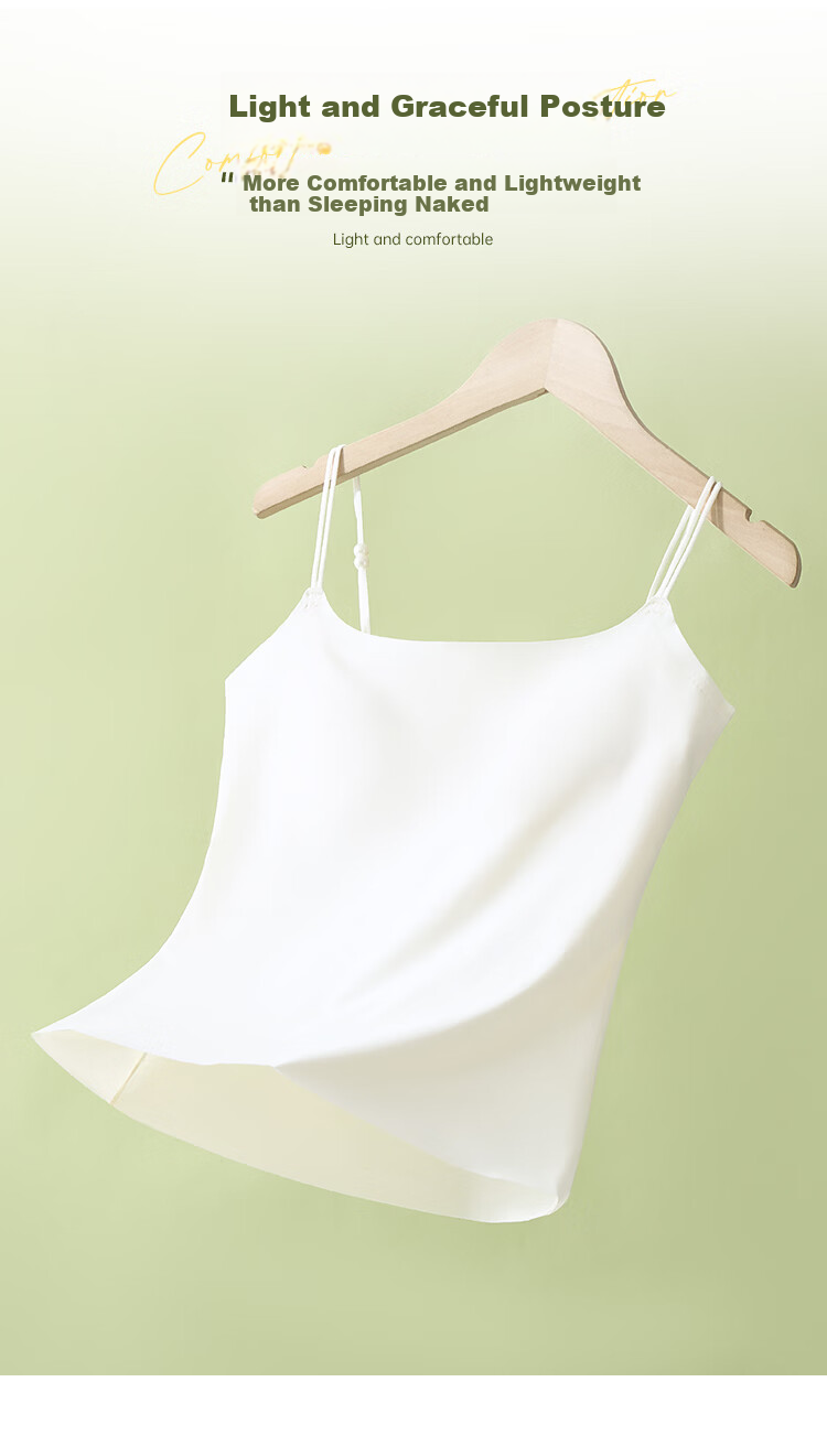 Yiershuang Women's Camisole Tank Top with Camellia Fragrance, Invisible Seamless Bra Pad, Pearl Thin Straps, Basic Backless Underwear 5