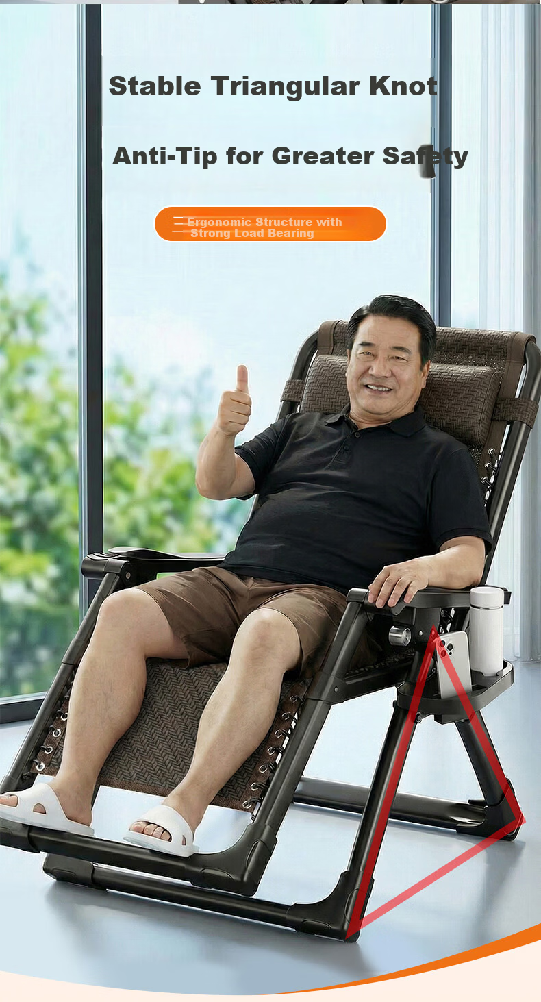 Hakkai Bird Bamboo Reclining Chair Office Nap Chair Foldable Elderly Rattan Woven Chair Balcony Home 520 Gift 8