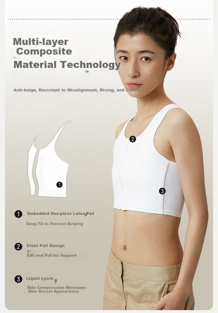 Caramella Sports Bra Spring Shockproof Vest Women's Chest Wrap Shaping Large Chest Minimizer Shapewear Student Cosplay Chest Binder 4