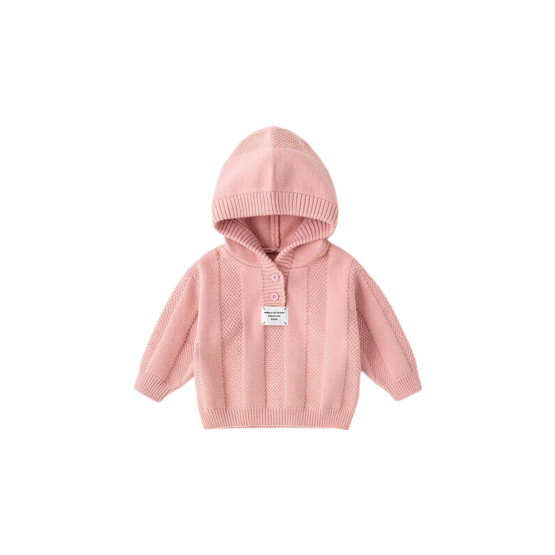 Dudu Baby Hooded Sweater Winter Kids Pullover Top Boys Girls Autumn Winter Clothing Pink 110